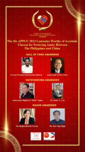 Read more about the article Six Laureates of the 2023 Awards for Promoting Philippines-China Understanding (APPCU)